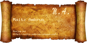 Maitz Ambrus névjegykártya